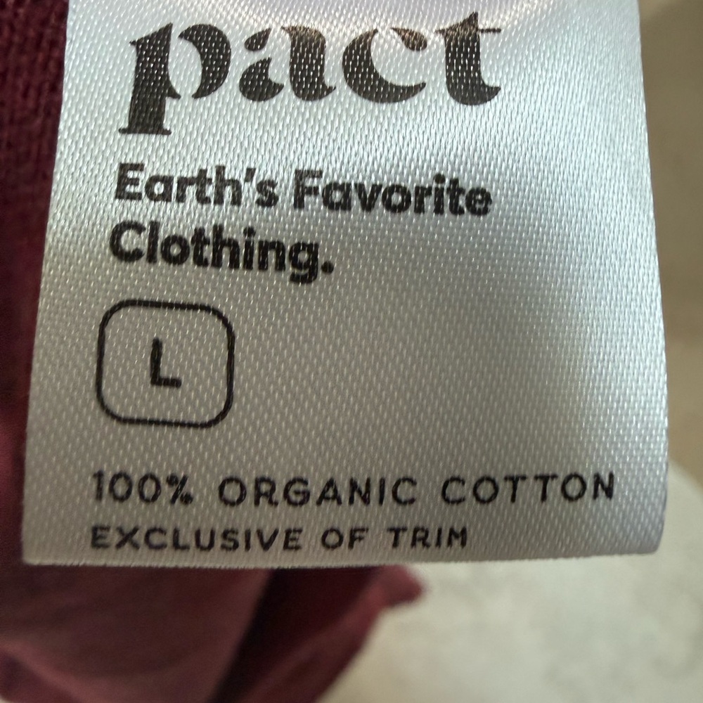 Pact Organic Cotton V Neck Sweater L Rust Soft Minimalist Capsule - Picture 6 of 6